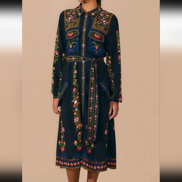 FARM Rio Dresses & Skirts - Farm Rio  toucan garden midi dress in black